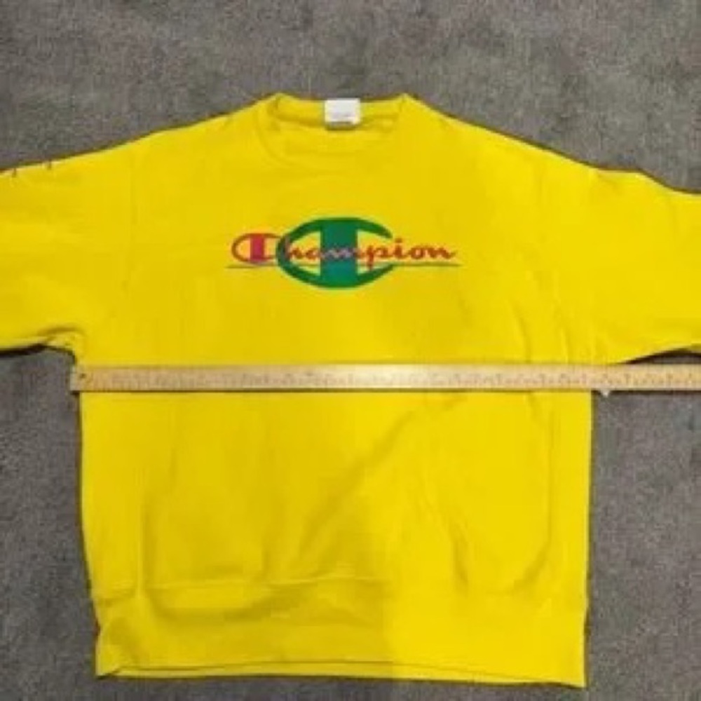 Champion Yellow Crewneck with Red and Green Logo - Picture 7 of 9